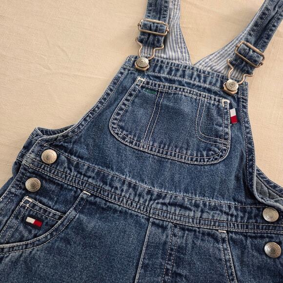 Vintage Tommy Hilfiger Denim Shortalls 4t - Picture 2 of 5